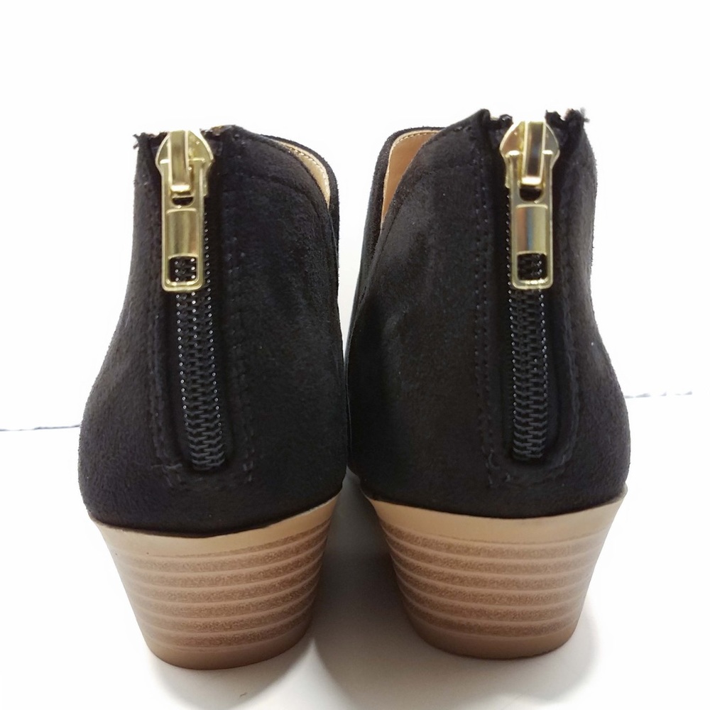 1 LEFT size 6 Black/brown trimming ankle booties - Picture 5 of 8
